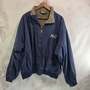 Columbia Jacket Mens XL Blue Vintage 90s Fleece Lined Coat Windbreaker Nylon